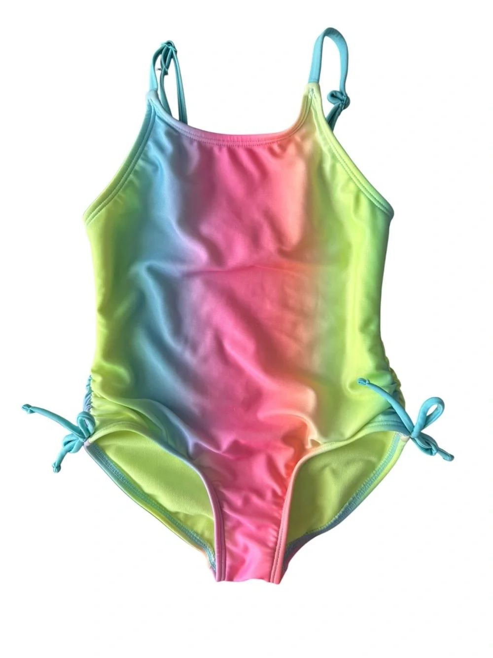 Cat & Jack Rainbow Tie Dye One Piece Swimsuit Girls XS 4/5